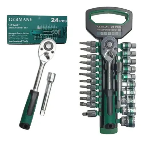 ست آچار بکس و سری پیچگوشتی ۲۴ پارچه